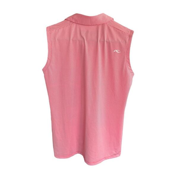 KJUS Shirt Women's Sina Pink White Stripe M golf Polo Preppy Prep Athleisure - Picture 5 of 10
